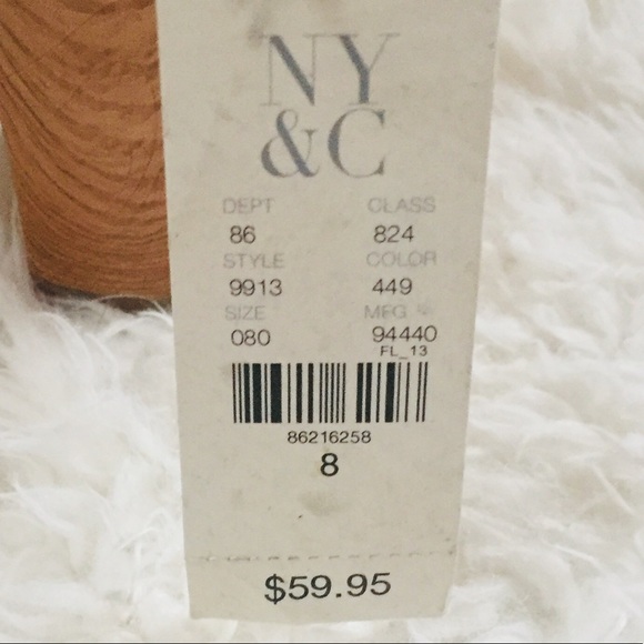 NYC NWT Tan Suede Peep Toe Heeled Clogs Size 8 - Picture 5 of 14